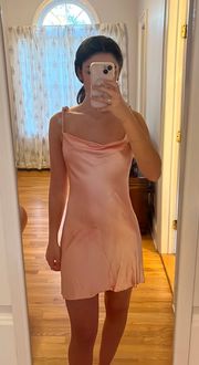 Pink Cowl Neck Slip Dress