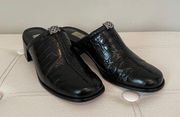 Brighton Faith Black Leather Clogs Sz 6.5