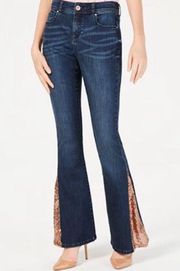 New I.N.C. Sequin-Hem Flare-Leg Regular Jeans Size 6