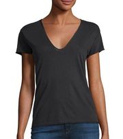 Zadig & Voltaire Black Silk & Cashmere V Neck Sweater Top Butterfly Crystal