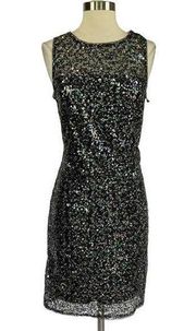 Laundry by Shelli Segal Women's Cocktail Dress Size 6 Black Sequined Sheath