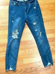 Judy Blue Skinny Fit Women's Size 7 / 28 Distressed Denim Blue Jeans