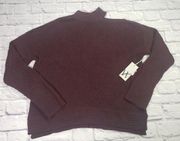 Worthington Womens High Neck Long Sleeve Classic Burgundy Pull over Sweater XL