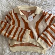 NWT STORIA Zebra Crop Sweater