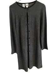 DKNY Women's Herringbone Knit Long Sleeve Cardigan Sweater, Size Small