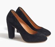 J. Crew Olive Suede Black Pumps Heels Slip On Size 10