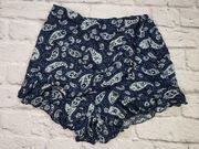 Patrons Of Peace Womens Size Small Blue White Paisley Skort Boho