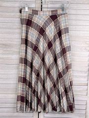 BROOKS ADDITIONS Vintage 70's Wool Blend Pleated Plaid Skirt-7