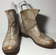 BED STU Cobbler Series Booties Tan Silver Size 7 GUC