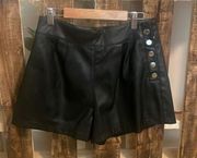 Forever 21  faux leather high waisted black button shorts NWOT Sz medium