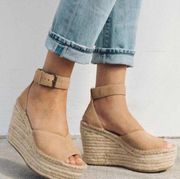 MSoludos Positano Platform Wedge in Desert Size 10