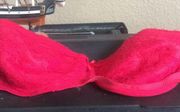 Spicy red lace Delta Burke bra (42D)