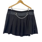 Royal Bones by Daang Goodman y2k Pleated Mini Skirt Chained Black Plus Womens 2X