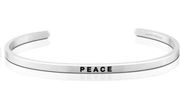 Mantra Band silver skinny cuff Peace NWOT