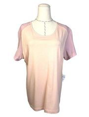 Anatomie Summer Melissa Sheer Tee Womens Size XL Pink Light Blush Minimalist