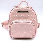 Betsey Johnson Mini Backpack Light Pink Hearts Patent Textured Satin Lined