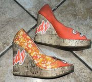 Ed Hardy Wedges Vintage Size 8