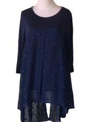 Ava‎ James small blue flowy blouse