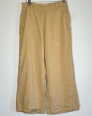 Peserico Flax Wide Leg Cropped Pants Lagenlook Linen quiet luxury SIZE 4