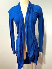 Kensie Royal Blue Long Duster Cardigan Size XS