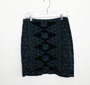 PERUVIAN CONNECTION Printed Knit Mini Pencil Skirt Medium