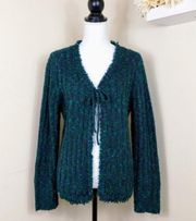 Y2K  boucle tie front cardigan