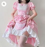 Lolita Bow Pink Cosplay Dress Used Condition