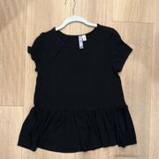 Francescas Black Peplum Shirt - XS