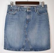 Y2K vintage cotton denim blue jean mini skirt sz 4
