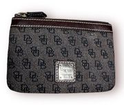 Dooney & Bourke Espresso Brown Signature Jacquard Mini Coin Purse