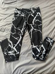 Black Marble Mesh Leggings