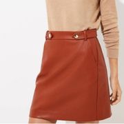 Brown Vegan Leather Mini Skirt 8