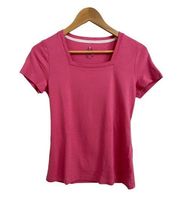 Isaac Mizrahi Live Essentials Women's Square-Neck Top pink XXS