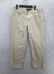 Denim Tommy Bahama Women's Capri Pants Solid Beige Size 8 Cotton Blend