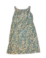 Sigrid Olsen Sport Size 12 Sleeveless Shift Dress Blue and Green Floral