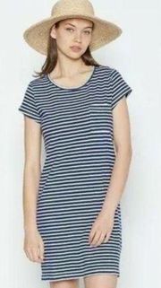 Joie Courtina Navy and White Stripe Cotton T-Shirt Dress, EUC, size Medium