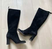 Vintage Yves Saint Laurent YSL Black Suede Boots