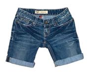 BKE denim Starlight stretch cut off shorts size 24