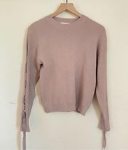 🎀 J.O.A Lace Up Sleeve Sweater Size Medium