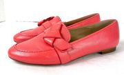 NEW Talbots Coral Genuine Leather Bow Accent Loafer Shoes Size 8