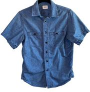 Hudson Button Down Chambray Short Sleeve Denim Shirt