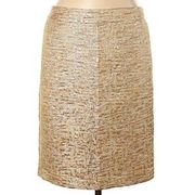 NEW METALLIC GOLD SHIMMER JACQUARD WOVEN WILLI SMITH LINED PENCIL SKIRT 6