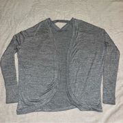 Athleta gray cardigan sweater, Size XS, thumb holes at cuffs