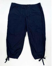 Lauren  Womens Size 18 High Rise Cropped Cargo Pants in Navy Blue