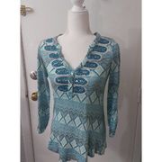 Turquoise Sequin Top Size S Anthropologie