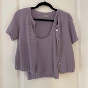 Lavender Tank And Cardigan Set