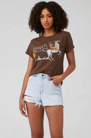 Daydreamer Chocolate Death Valley Western Cowgirl Boho Graphic Tour Tee NEW S