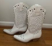 White Leather Cowboy Boots