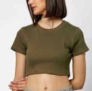 NWOT  Crop Top Olive Size Large