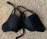 Black bikini top. Back is cross cross. Size 34A.